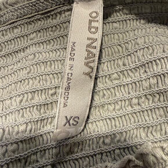 Old Navy Smocked Strapless Maxi Dress Gray Floral Boho XS Summer Vacation Cotton - Picture 7 of 7